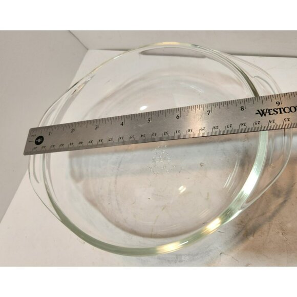 Vintage Classic Pyrex Clear Glass Bowl Nesting Set w/Handles 23 & 24 1.5 & 2 QT - Picture 14 of 15